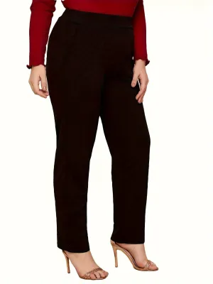 Plus Size Solid Straight Leg Trousers - Elevate Your Wardrobe with Effortless Elegance