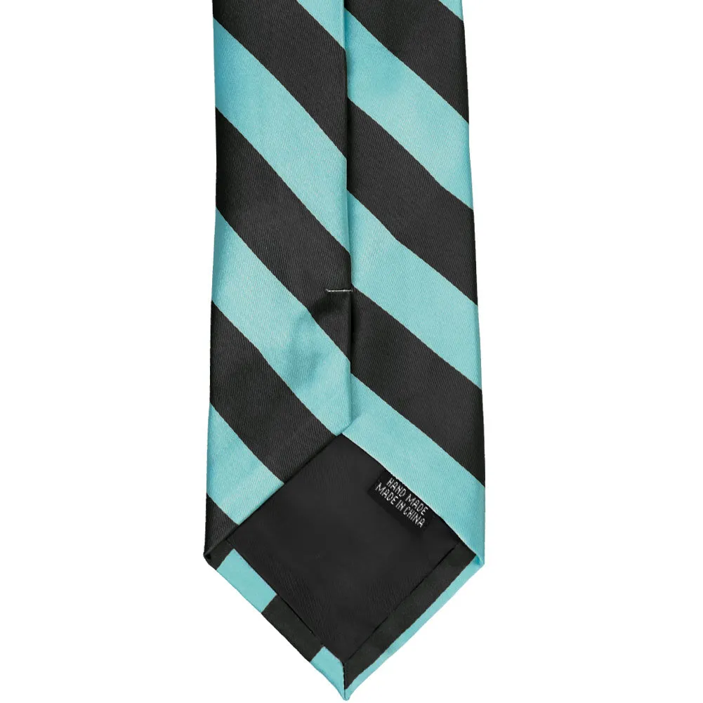 Pool Blue and Black Striped Tie