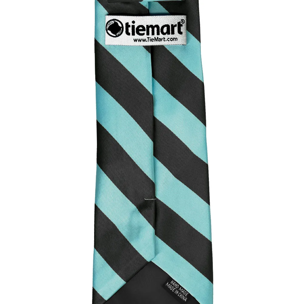 Pool Blue and Black Striped Tie