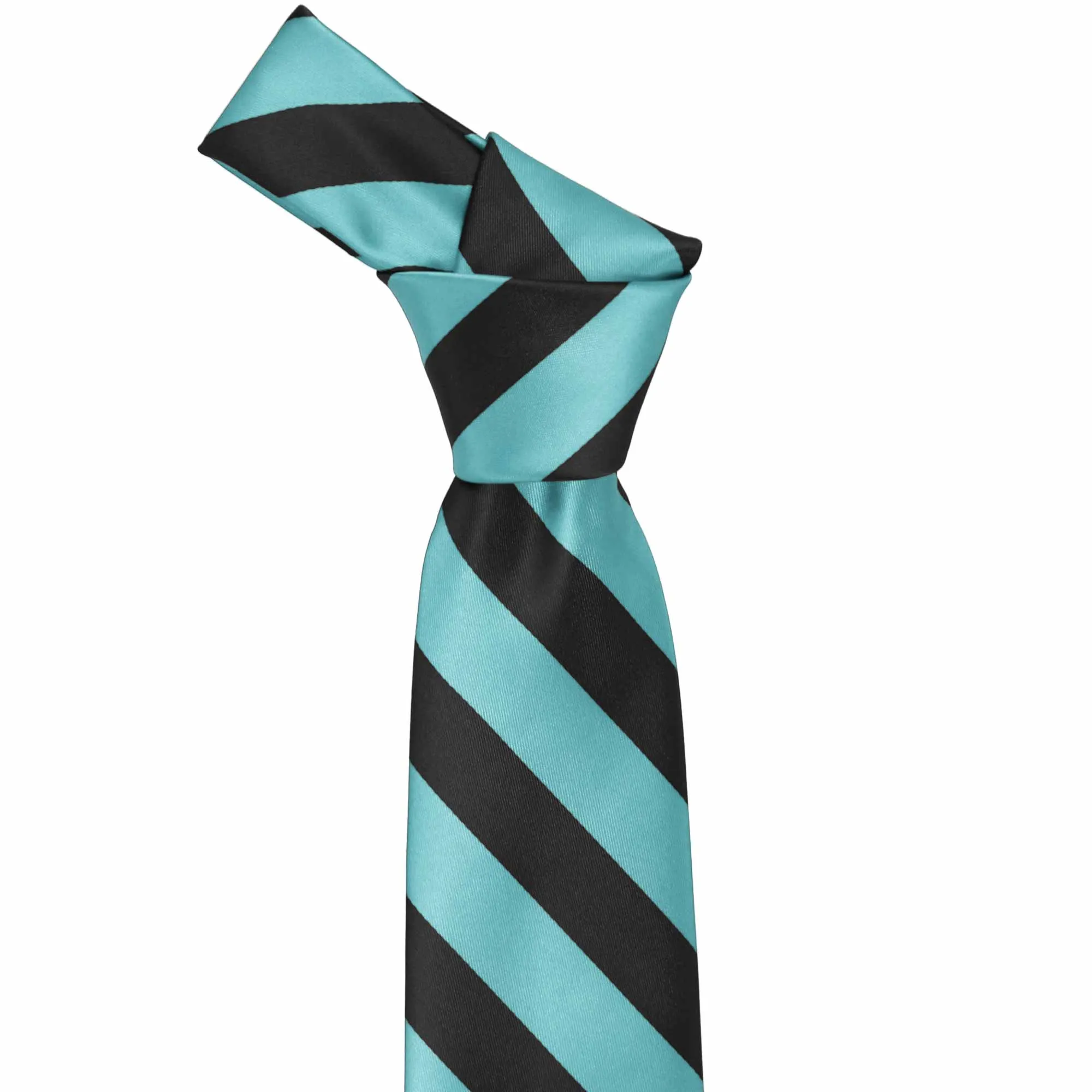 Pool Blue and Black Striped Tie