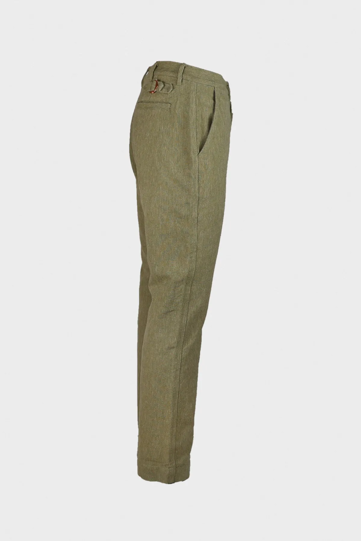 Rustic Plainweave Flat Front Chino - Olive