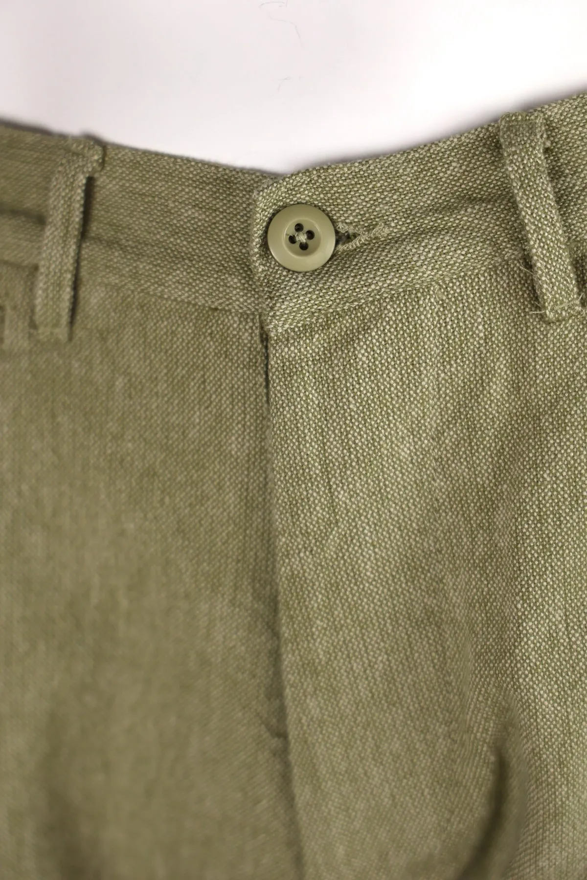 Rustic Plainweave Flat Front Chino - Olive