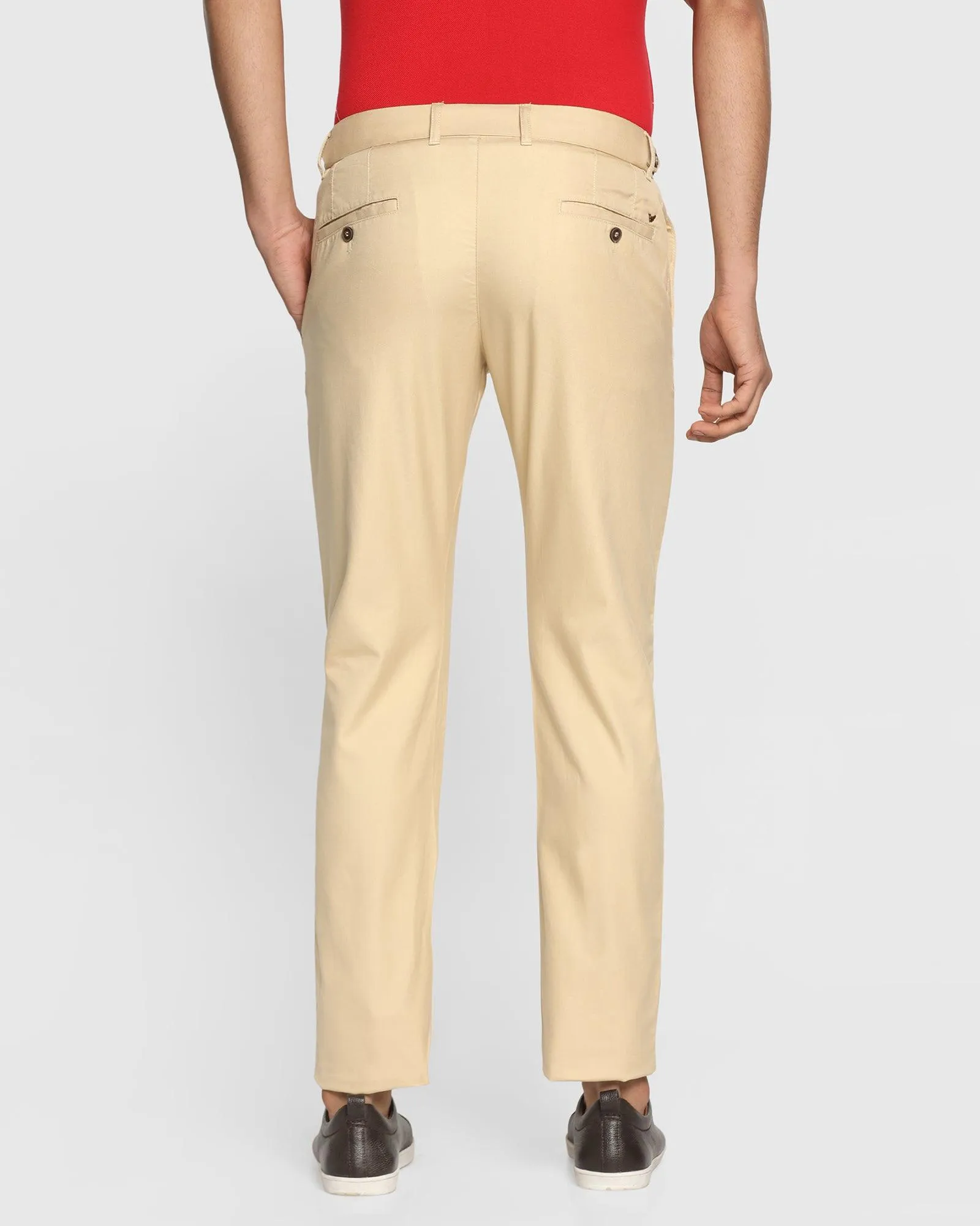 Slim Comfort B-95 Casual Beige Textured Khakis - Jeny