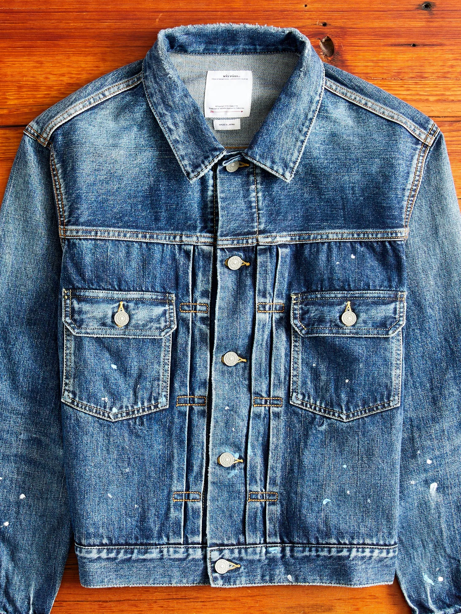 SS 101 Damaged Denim JKT in 1010 Washed Indigo