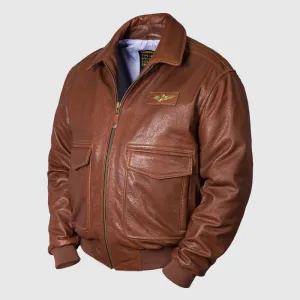 Unique Air Force Flight Brown Leather Jacket