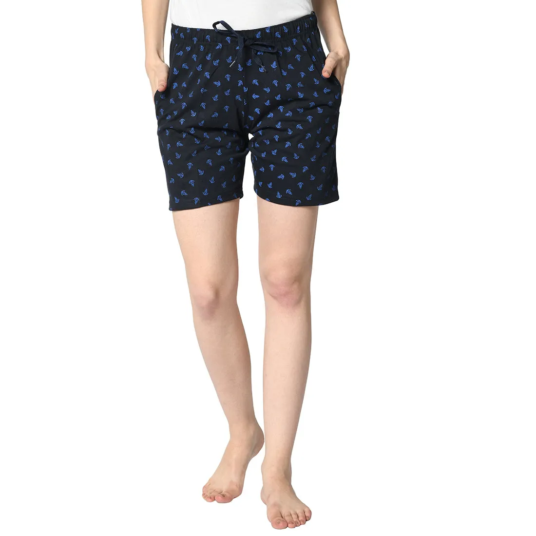 Vimal Jonney Dark Blue Shorts For Women's