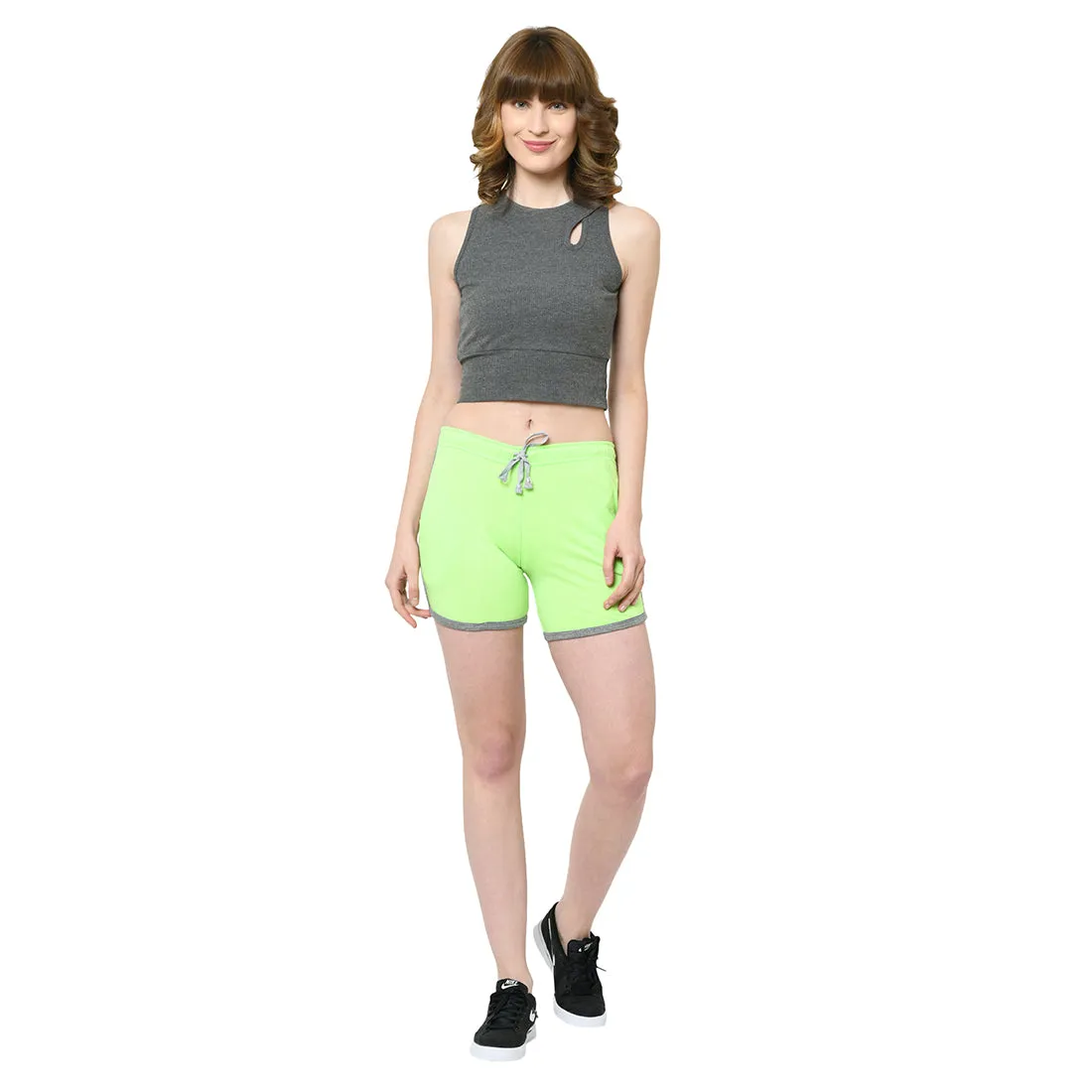 Vimal Jonney Green Color Shorts For Women