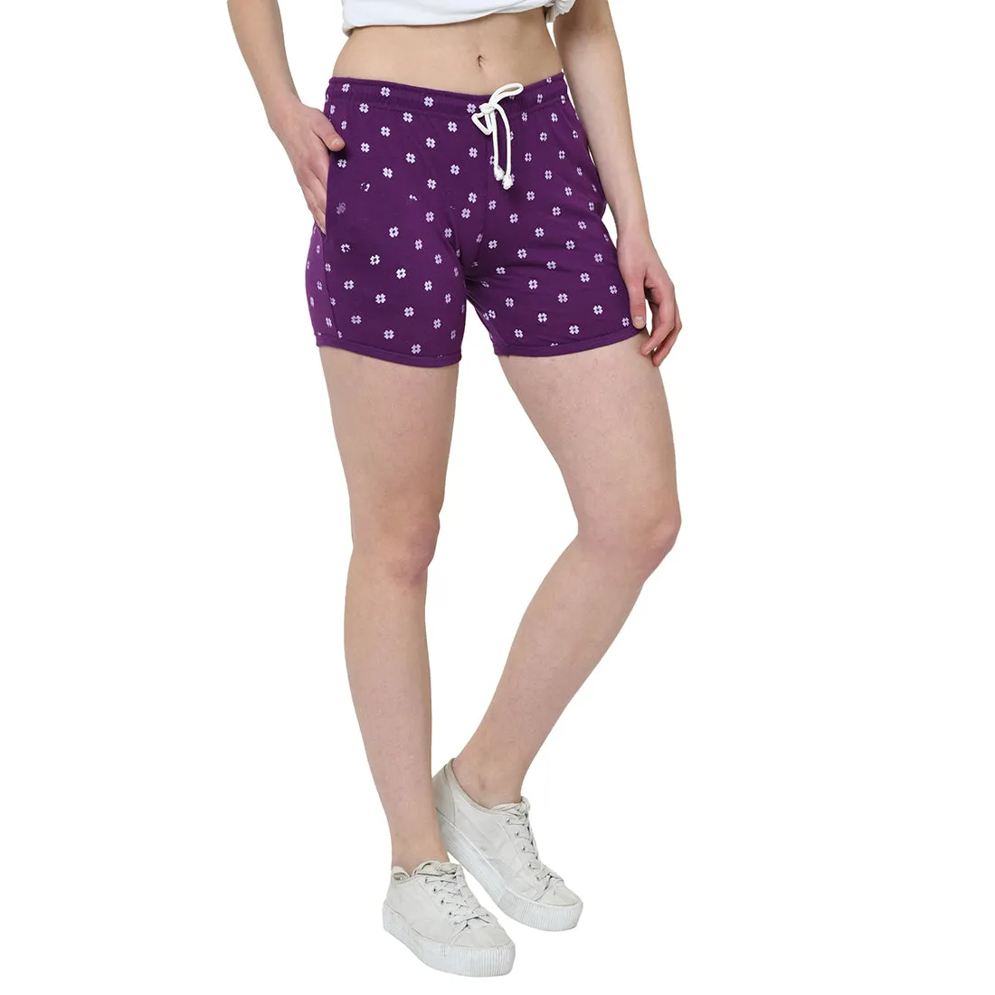 Vimal Jonney Purple Color Shorts For Women